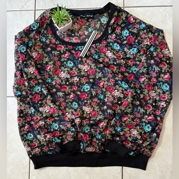 NWT Mason Mackenzie Sheer Longsleeve Top sz L - Picture 1 of 2